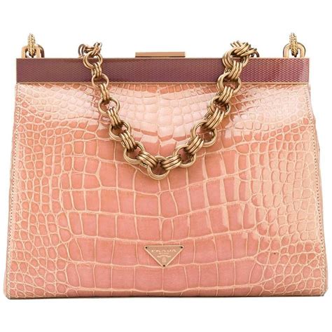 pink crocodile prada bag|white crocodile leather.